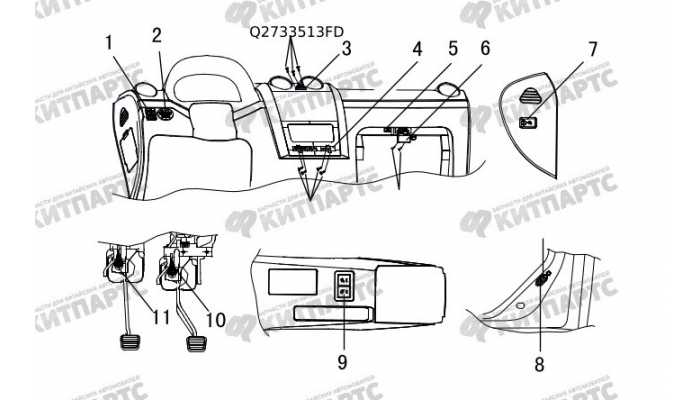 Кнопки, выключатели панели приборов Great Wall Hover H3