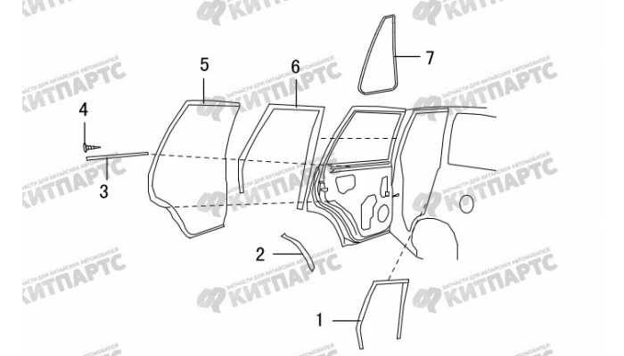 Уплотнитель задней двери Great Wall DW Hower H5