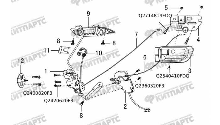 Замок передней двери Great Wall Hover H3 New